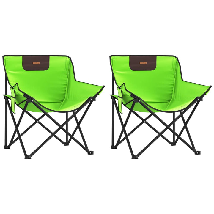 Sillas de camping 2 piezas con bolsa plegable verde