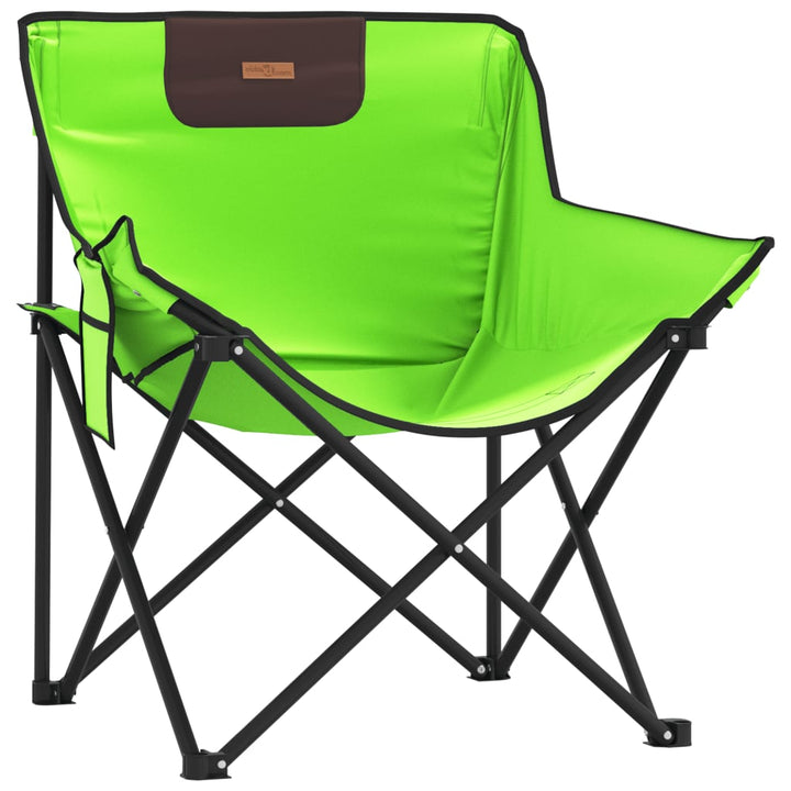 Sillas de camping 2 piezas con bolsa plegable verde