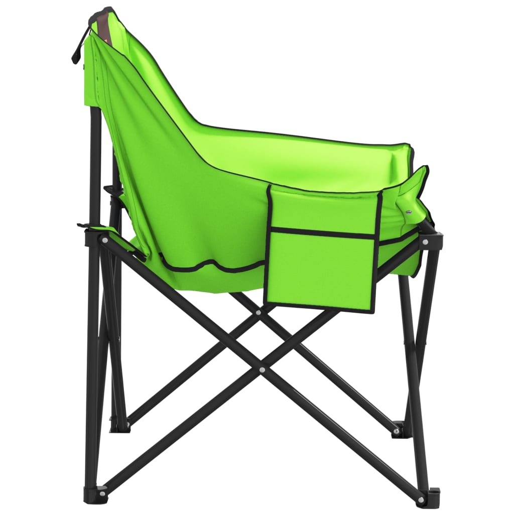 Sillas de camping 2 piezas con bolsa plegable verde