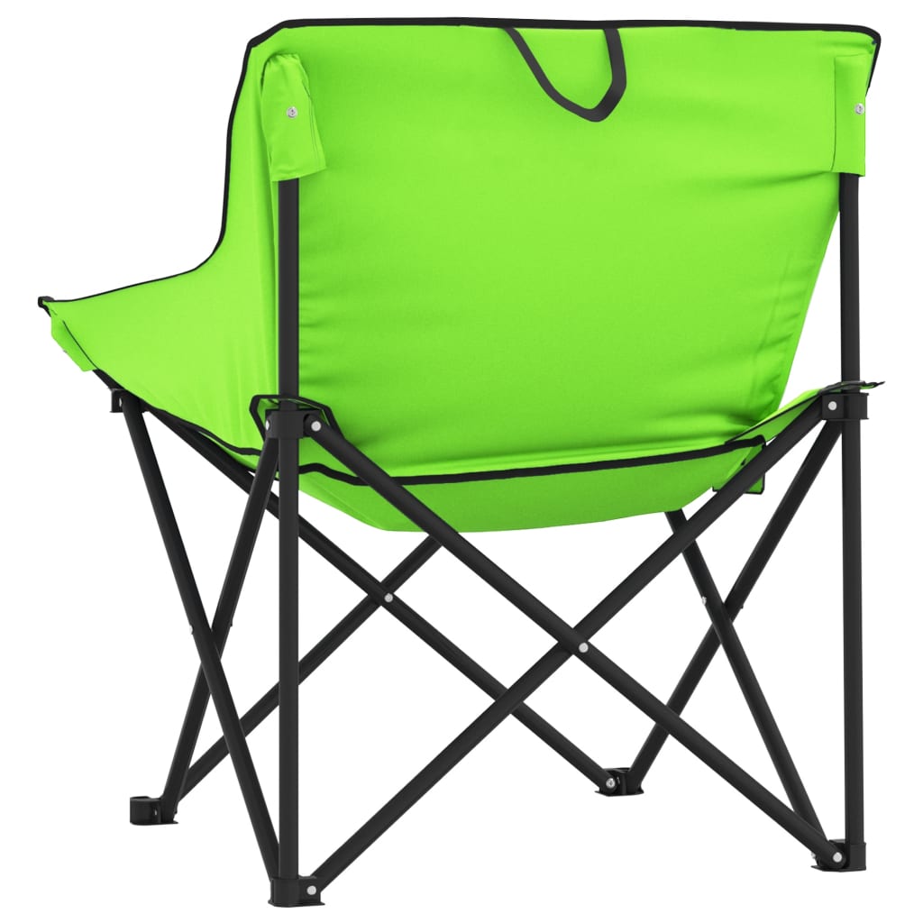 Sillas de camping 2 piezas con bolsa plegable verde