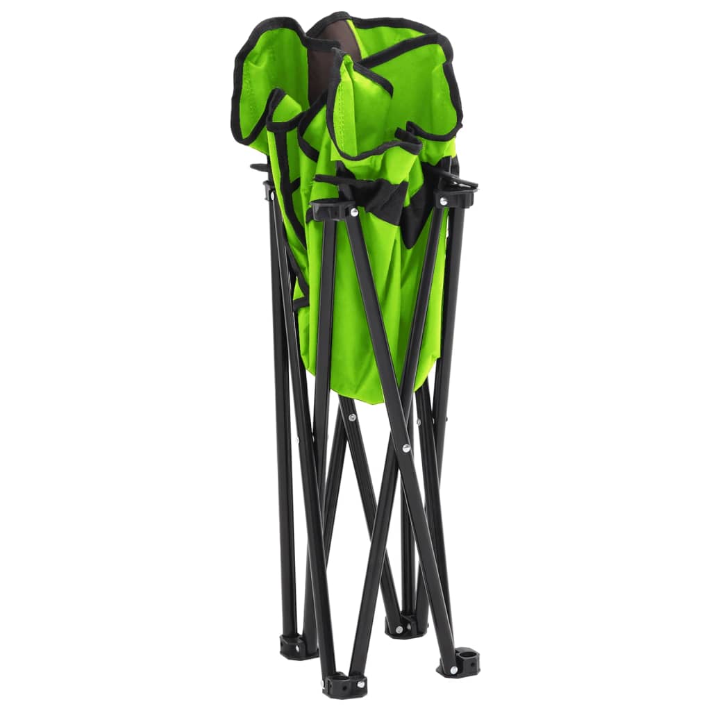 Sillas de camping 2 piezas con bolsa plegable verde