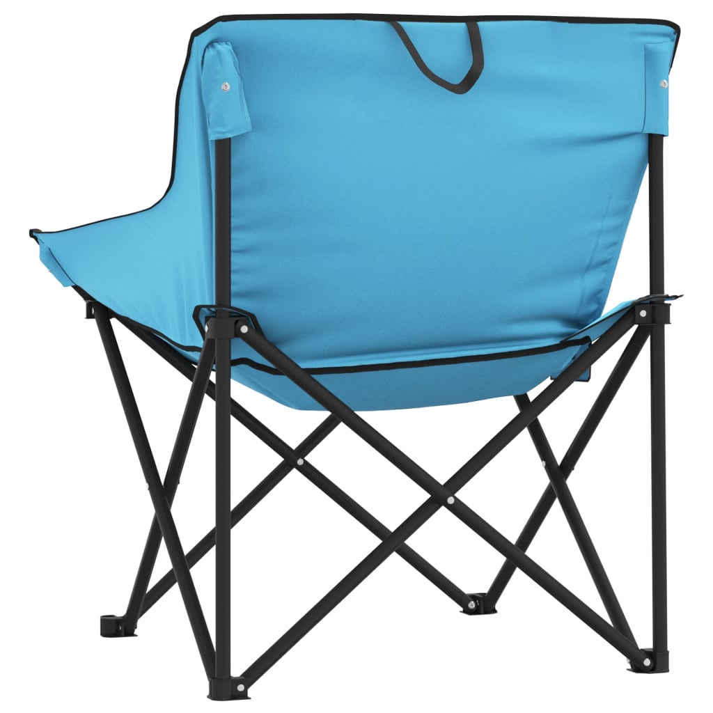 Sillas de camping 2 piezas con bolsa plegable azul claro