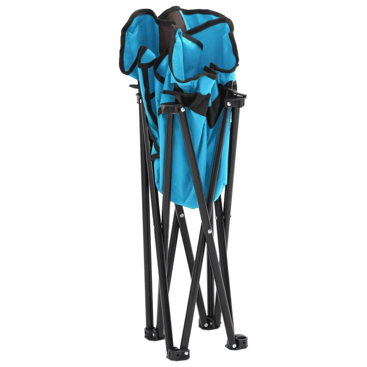 Sillas de camping 2 piezas con bolsa plegable azul claro