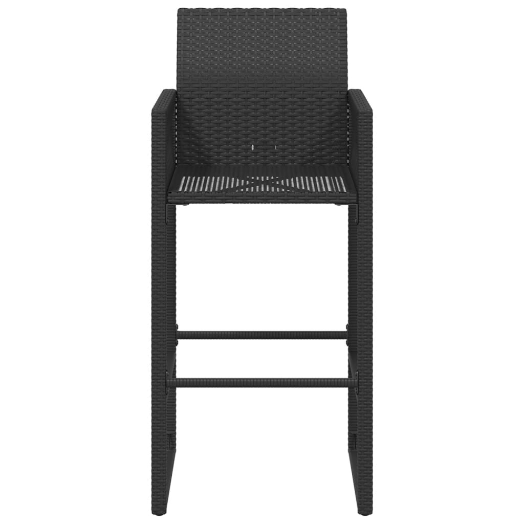 Garten-Barhocker 2 Stk. Schwarz Poly Rattan