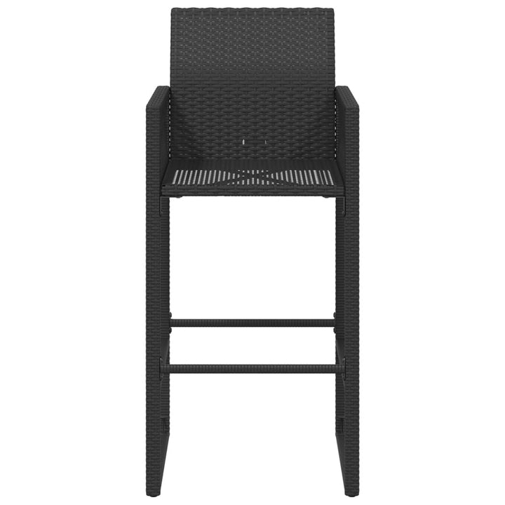 Garten-Barhocker 2 Stk. Schwarz Poly Rattan