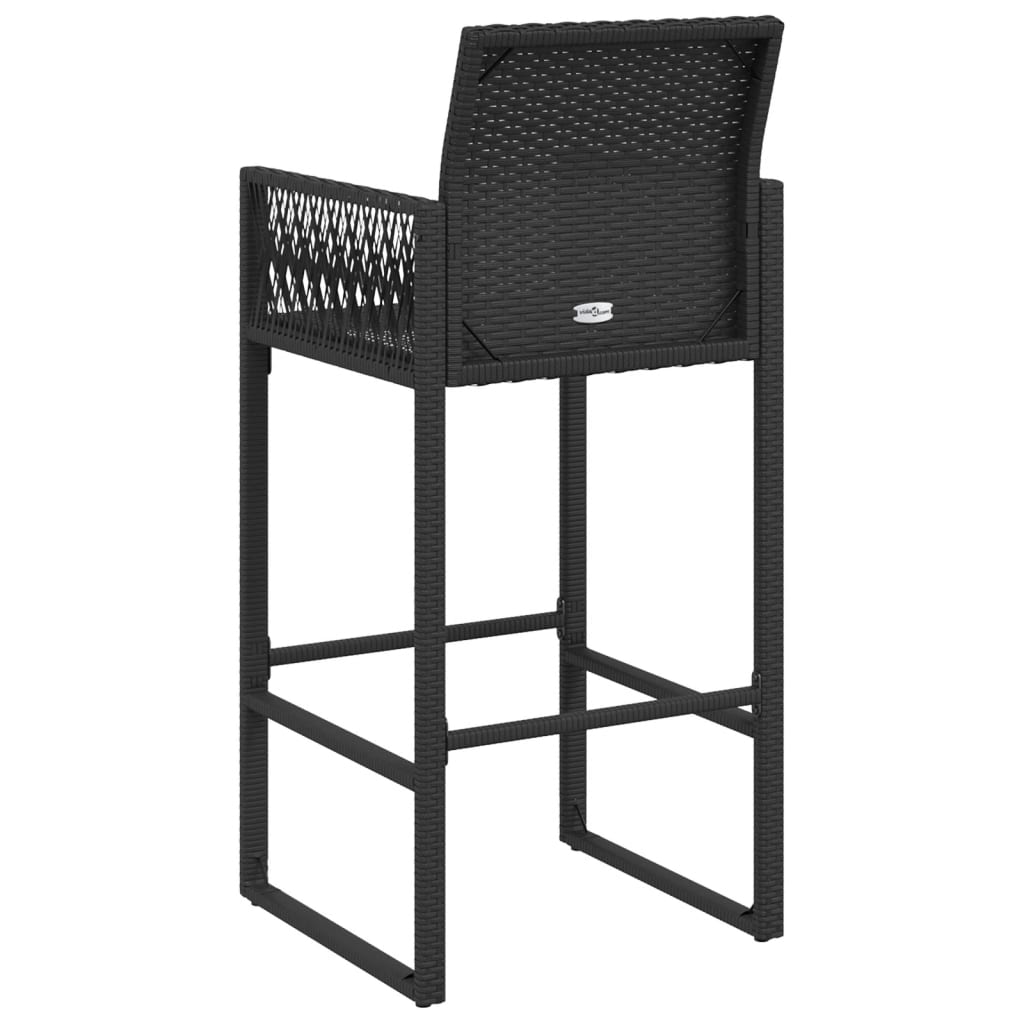 Garten-Barhocker 2 Stk. Schwarz Poly Rattan