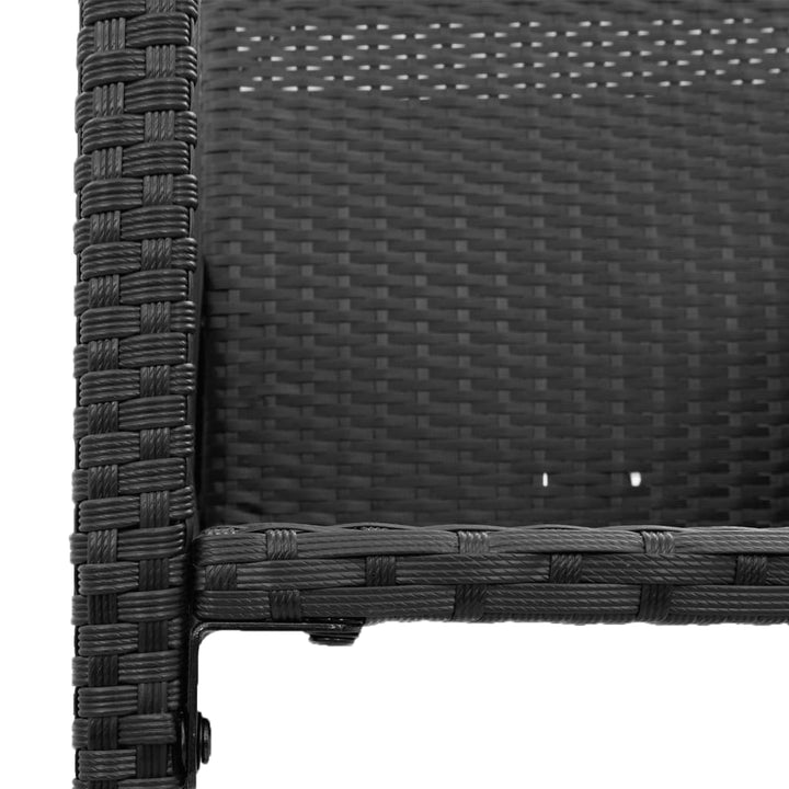 Garten-Barhocker 2 Stk. Schwarz Poly Rattan