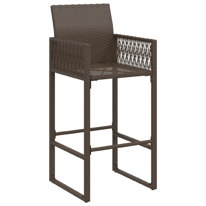 Garten-Barhocker 2 Stk. Braun Poly Rattan