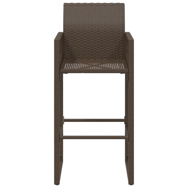 Garten-Barhocker 2 Stk. Braun Poly Rattan