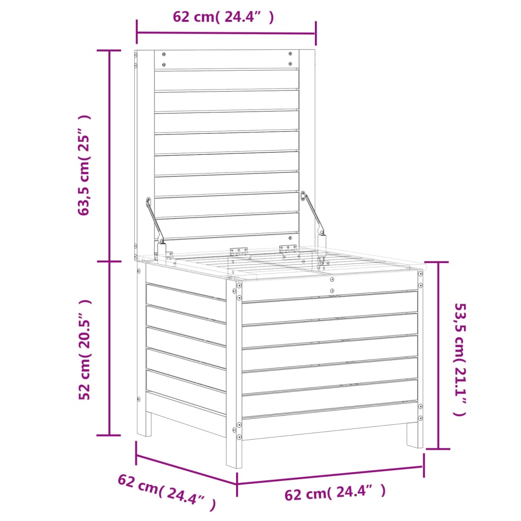 Gartenhocker 62x63,5x53,5 cm Massivholz Douglasie