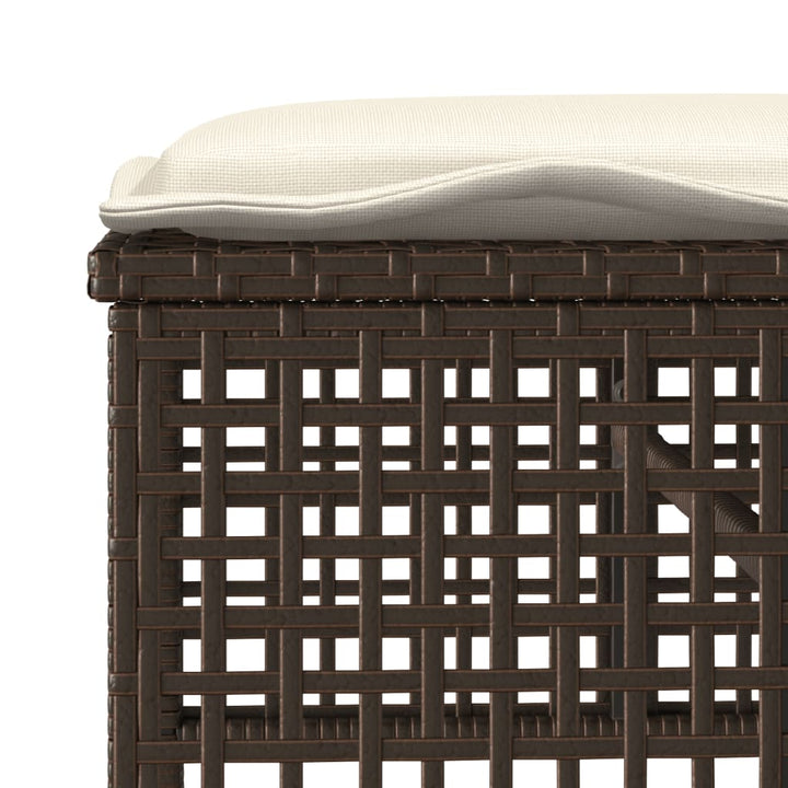 4-tlg. Garten-Sofagarnitur mit Kissen Braun Poly Rattan Glas