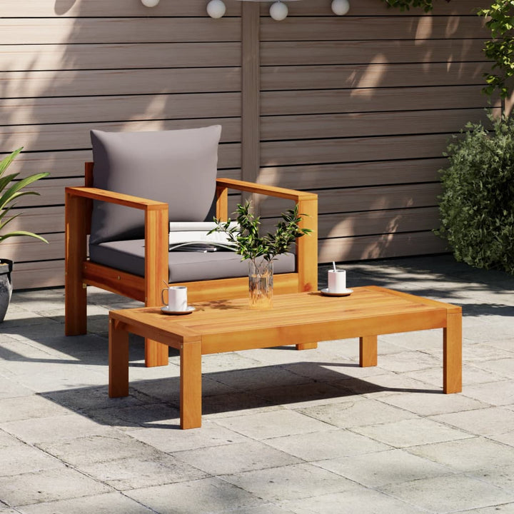 Sillón de jardín con cojines de madera maciza de acacia