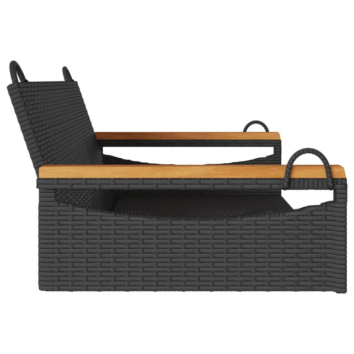 Hängebank Schwarz 109x62x40 cm Poly Rattan