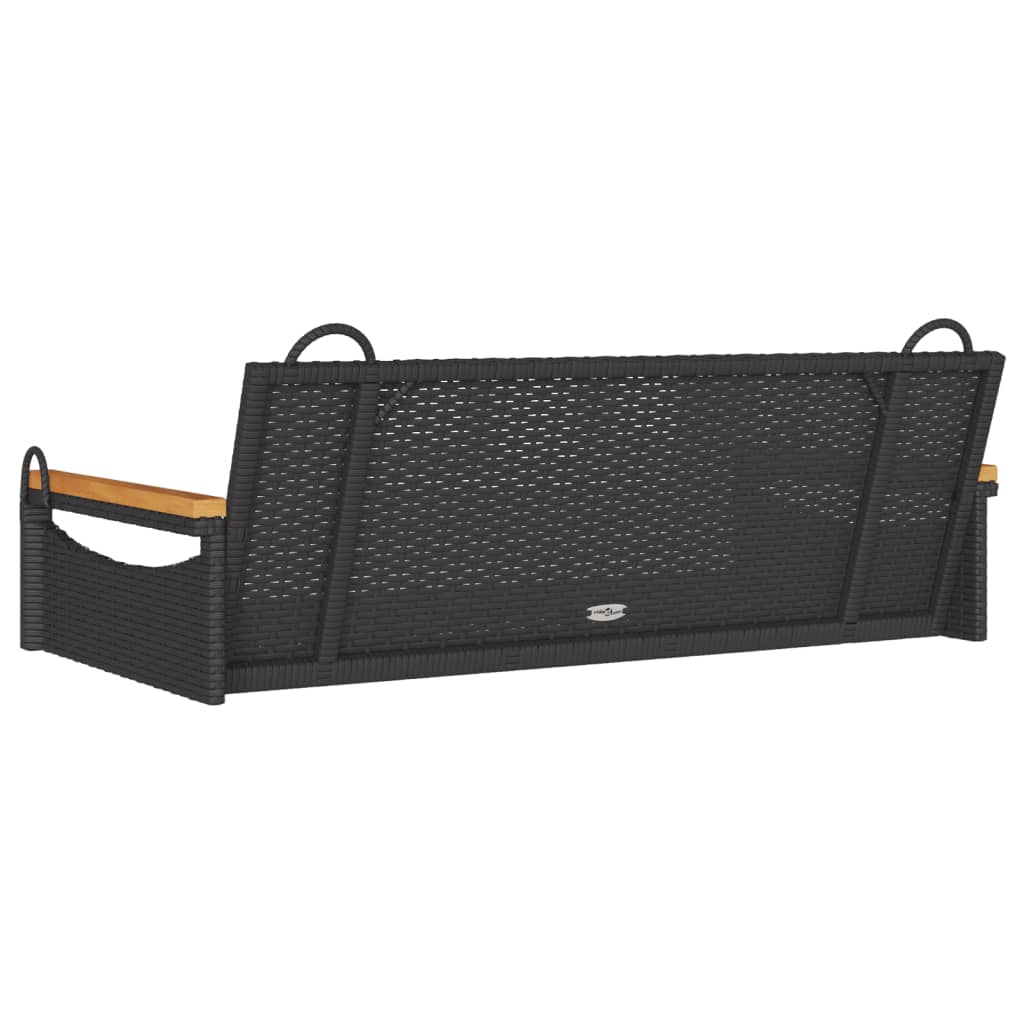 Hängebank Schwarz 109x62x40 cm Poly Rattan