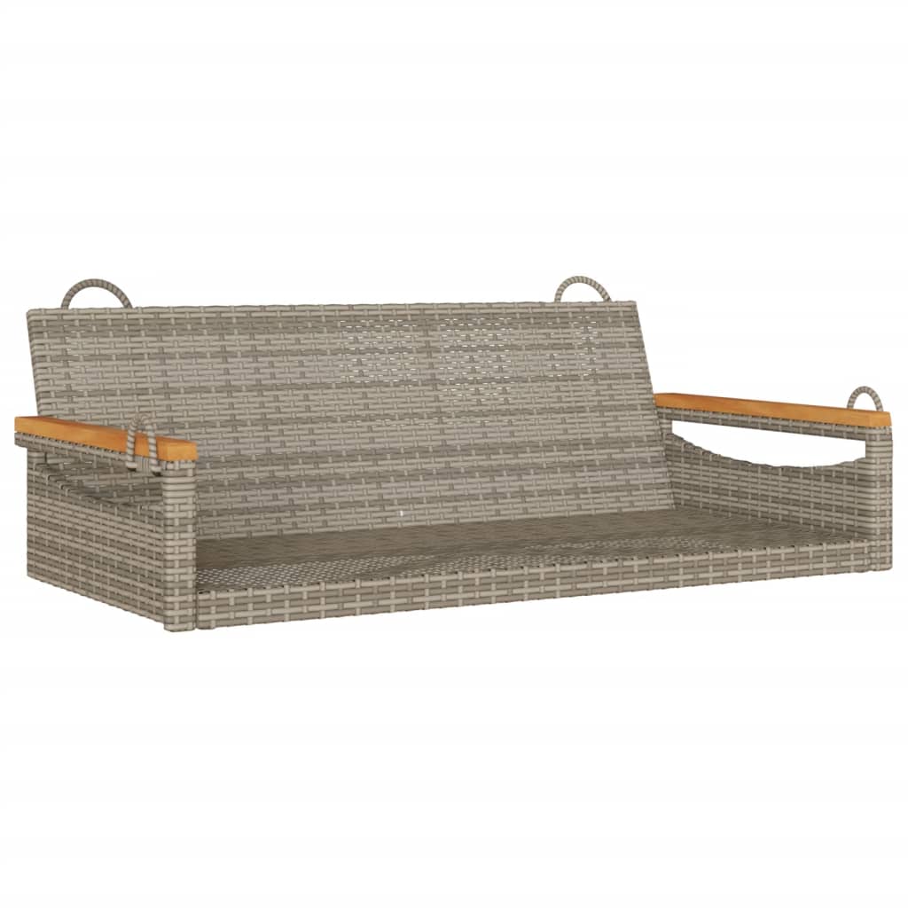 Hängebank Grau 109x62x40 cm Poly Rattan