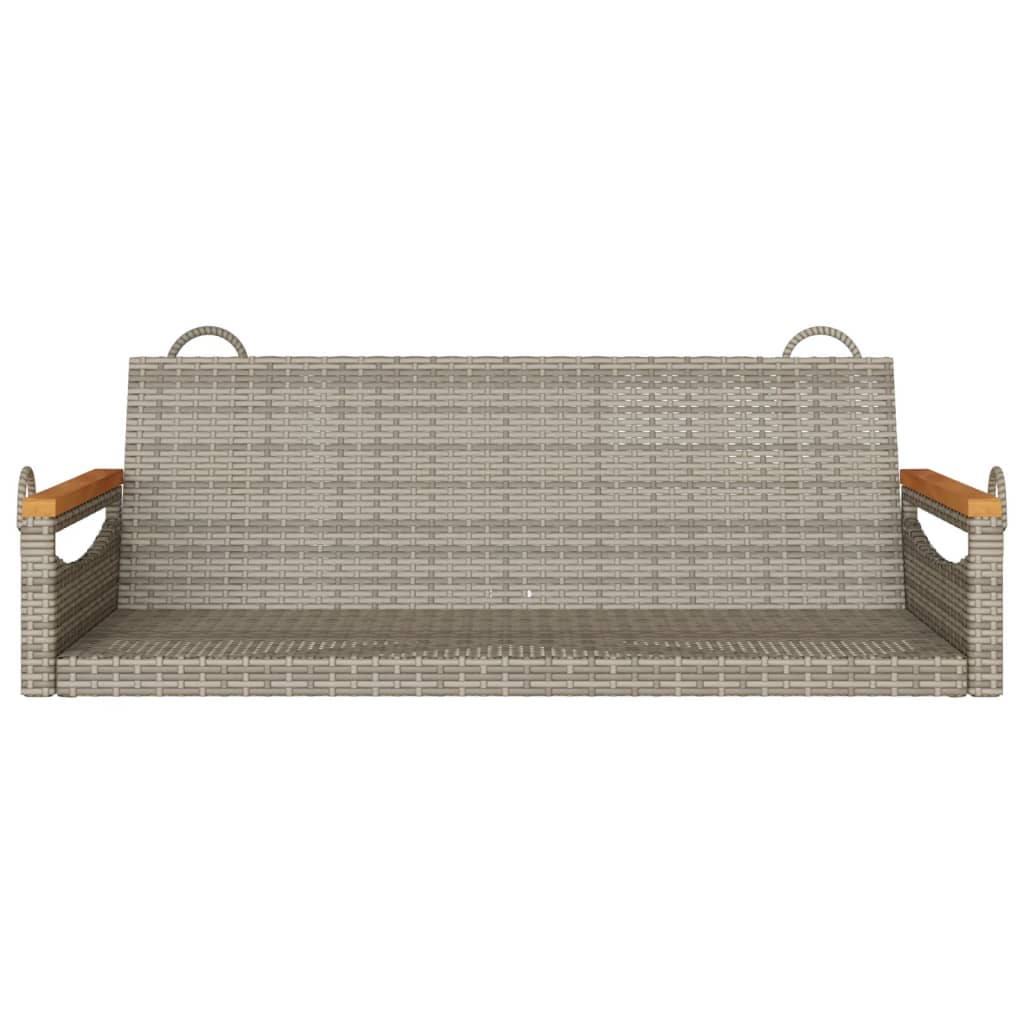 Hängebank Grau 109x62x40 cm Poly Rattan