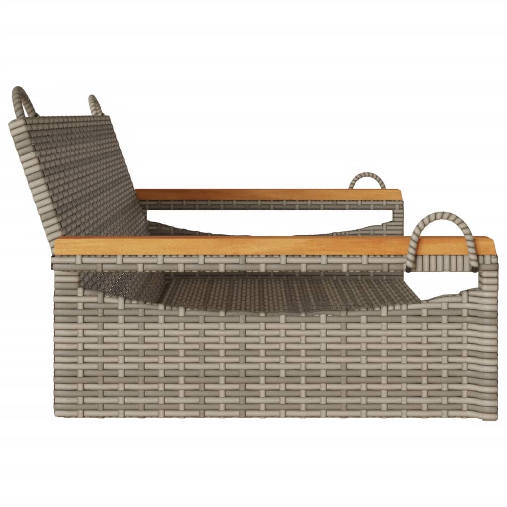 Hängebank Grau 109x62x40 cm Poly Rattan