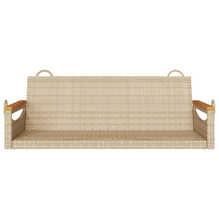 Banco colgante polirratán beige 109x62x40 cm