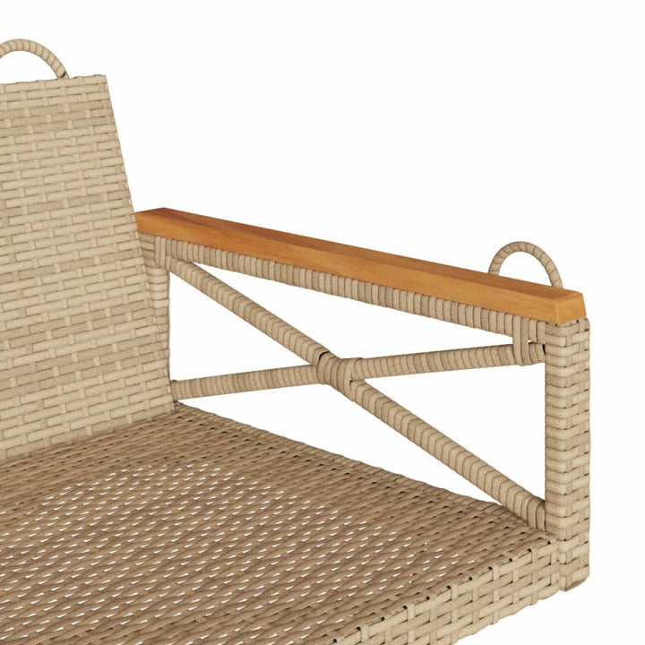 Hängebank Beige 109x62x40 cm Poly Rattan