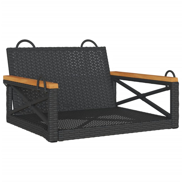 Hängesessel Schwarz 63x62x40 cm Poly Rattan