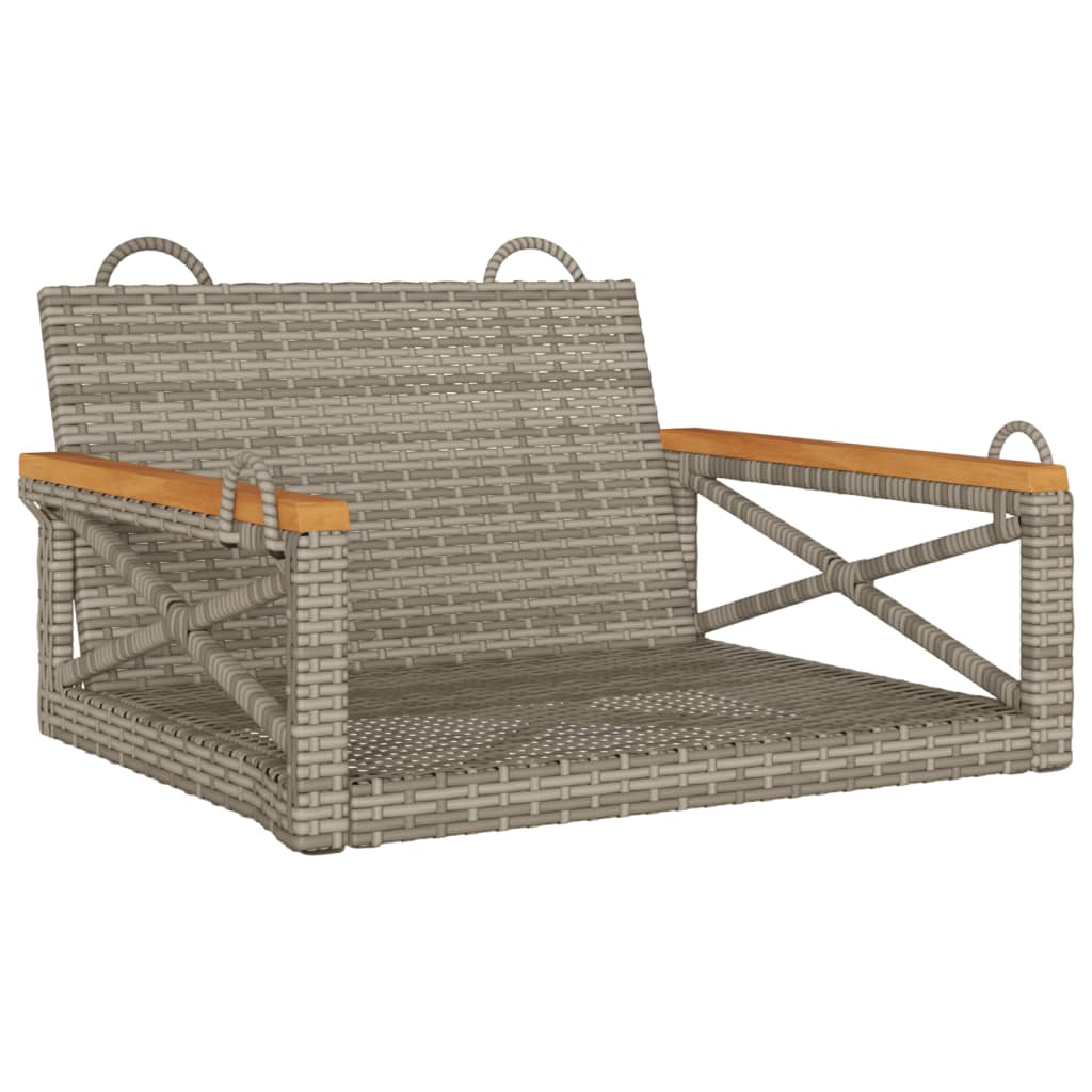 Hängesessel Grau 63x62x40 cm Poly Rattan