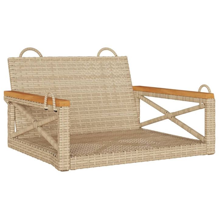 Hängesessel Beige 63x62x40 cm Poly Rattan