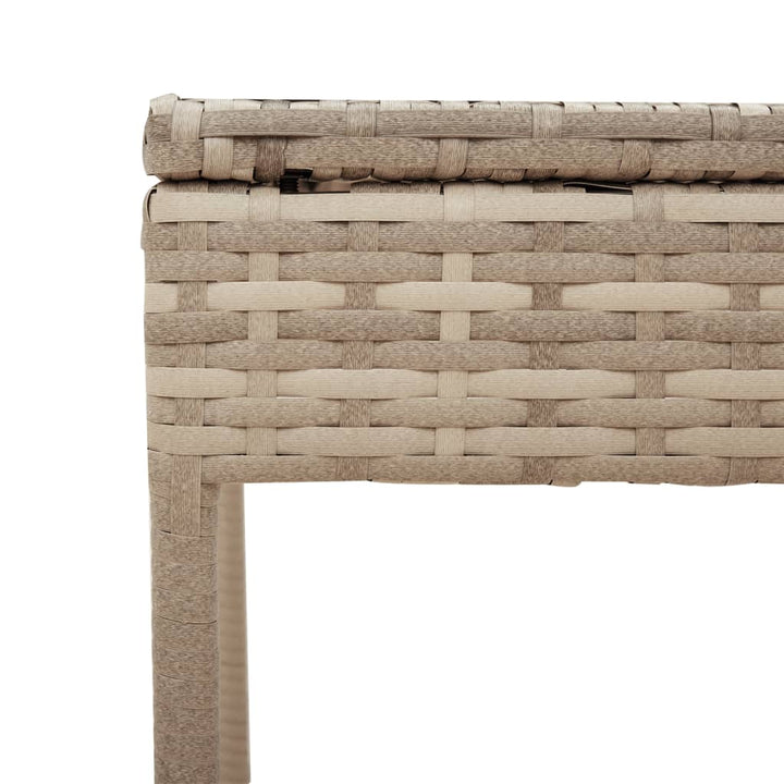 Sonnenliegen 2 Stk. mit Tisch Beige Poly Rattan