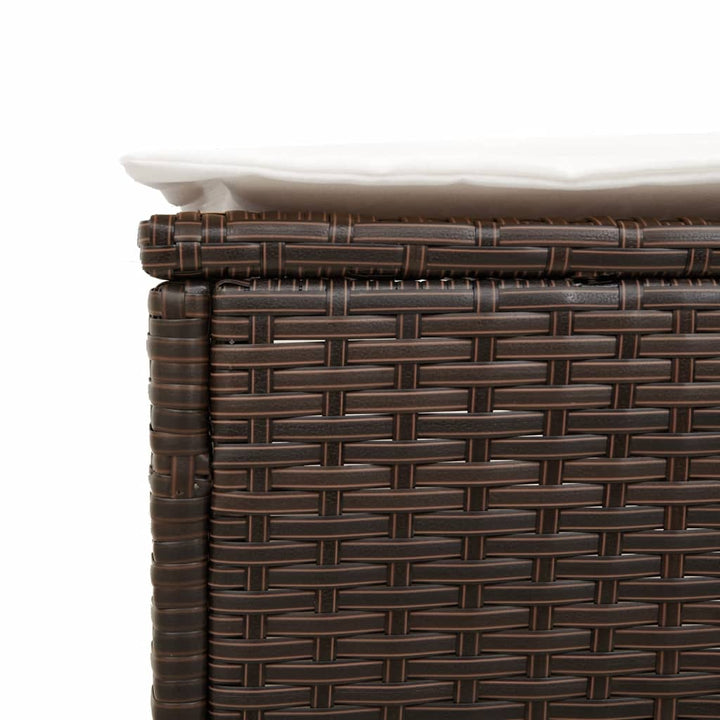 Sonnenliege mit Auflage Braun Poly Rattan