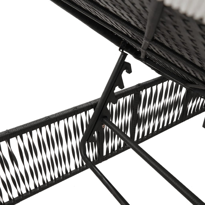 Sonnenliege mit Auflage Schwarz Poly-Rattan