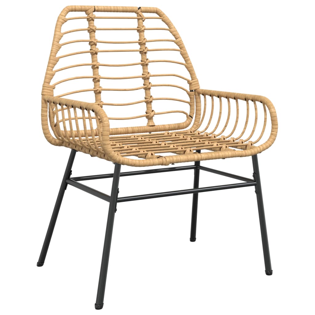 Gartenstühle 2 Stk. Braun Poly Rattan