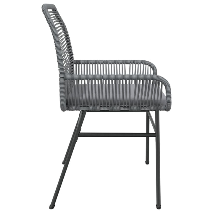 Gartenstühle 2 Stk. mit Kissen Grau Poly Rattan