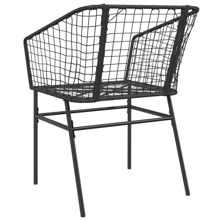 Gartenstühle 2 Stk. Schwarz Poly Rattan