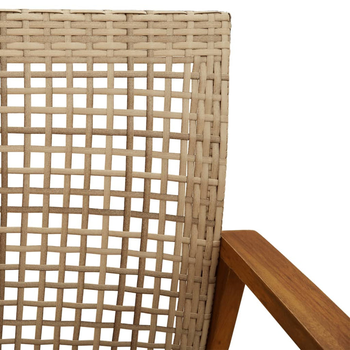 3-tlg. Bistro-Set Beige Poly Rattan und Akazienholz