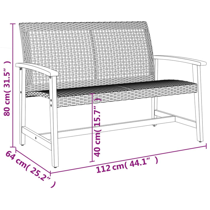 5-tlg. Garten-Lounge-Set Beige Poly Rattan und Akazienholz