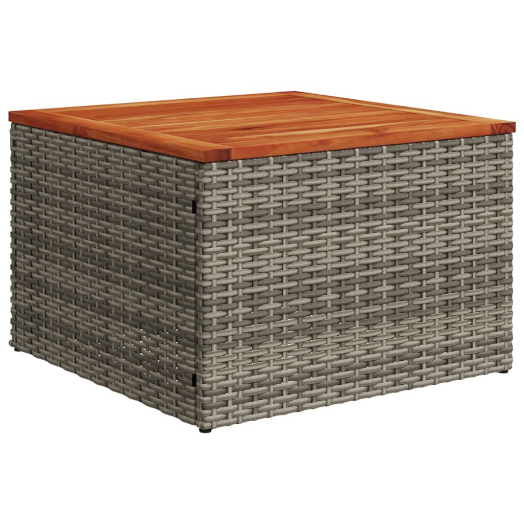 10-tlg. Garten-Sofagarnitur mit Kissen Grau Poly Rattan