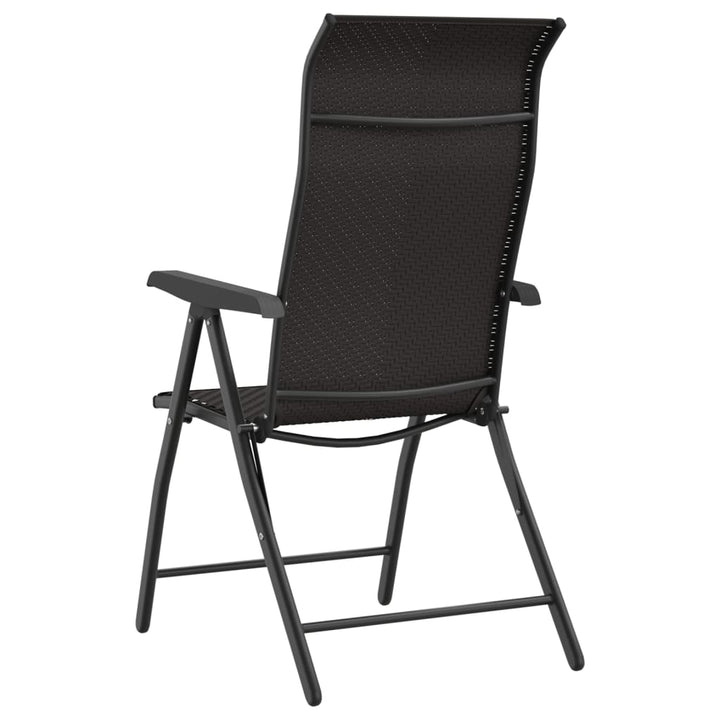 Gartenstühle 2 Stk. Klappbar Schwarz Kaffeebraun Poly Rattan