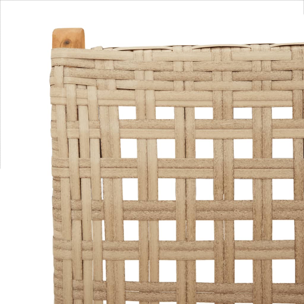 Gartenstuhl Verstellbar 6 Stk. Beige Poly Rattan Massivholz