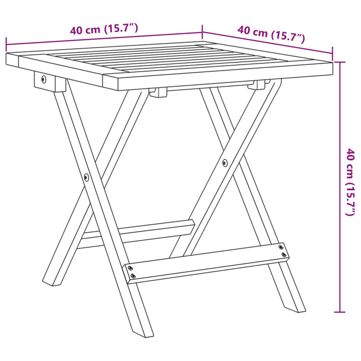 Gartenstühle 2 Stk. Klappbar mit Tisch Dunkelblau Massivholz