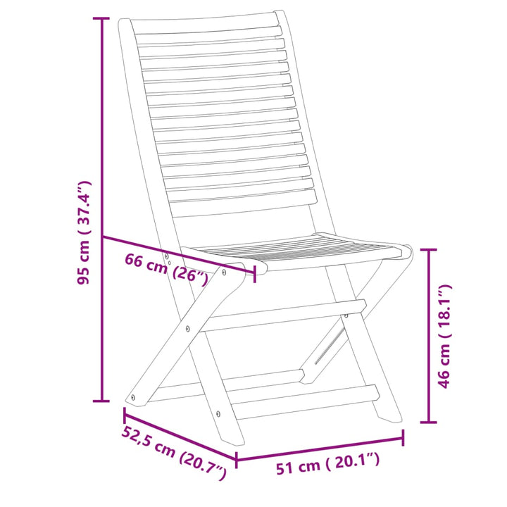 Gartenstühle 8 Stk. Klappbar 51x66x95 cm Massivholz Akazie