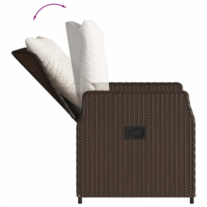 Gartensessel 2 Stk. Verstellbar Braun Poly Rattan