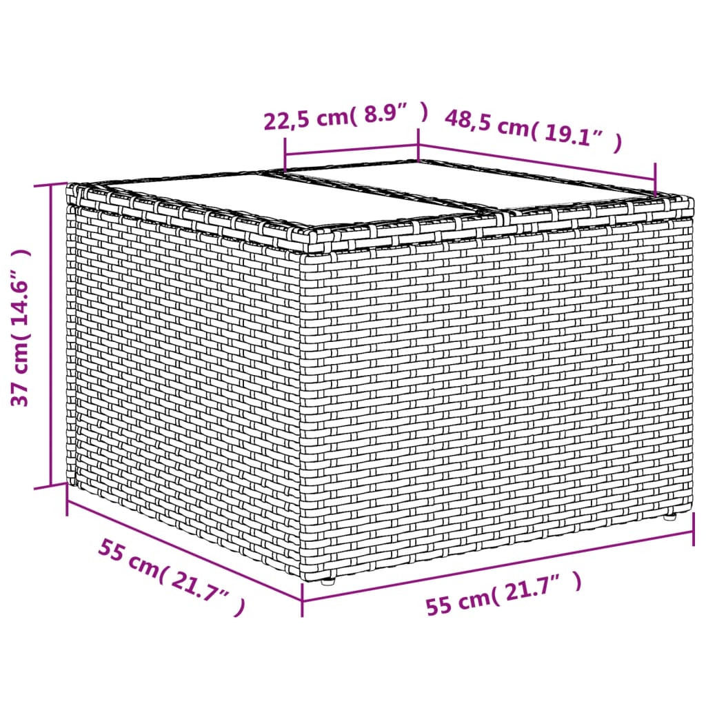 7-tlg. Garten-Sofagarnitur mit Kissen Schwarz Poly Rattan