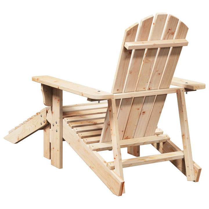 Silla Adirondack con reposapiés en madera maciza de abeto