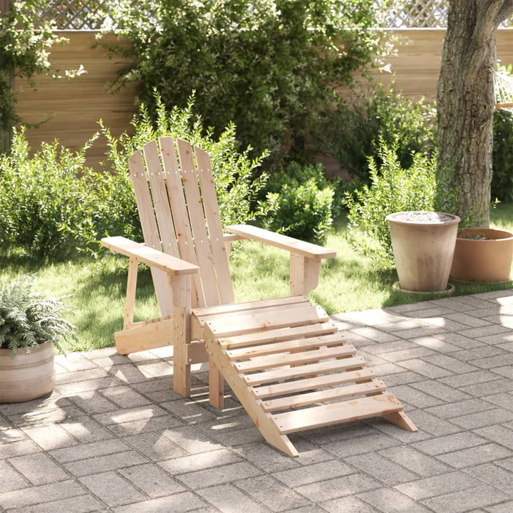 Silla Adirondack con reposapiés en madera maciza de abeto