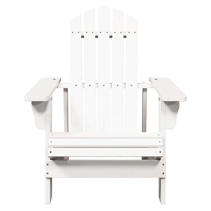 Silla Adirondack blanca 69x85x90,5 cm madera maciza de abeto