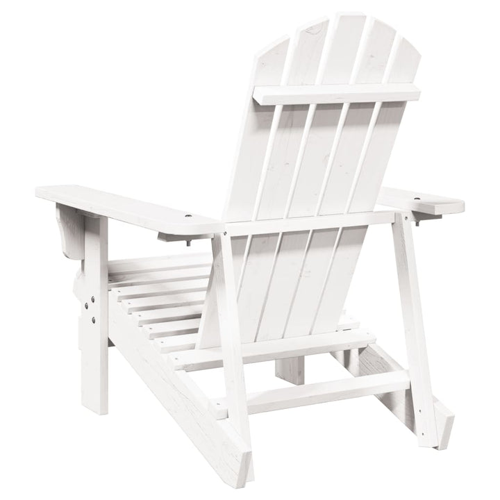 Silla Adirondack blanca 69x85x90,5 cm madera maciza de abeto