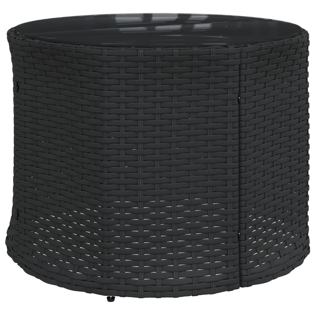 3-tlg. Garten-Sofagarnitur Halbrund Schwarz Poly-Rattan