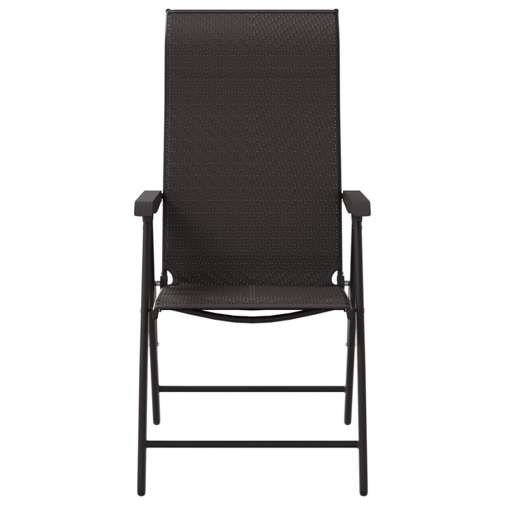 Gartenstühle 8 Stk. Klappbar Schwarz Kaffeebraun Poly Rattan