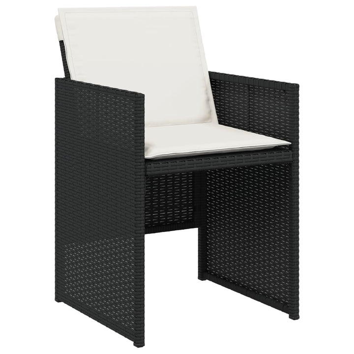 Gartenstühle mit Kissen 4 Stk. Schwarz Poly Rattan