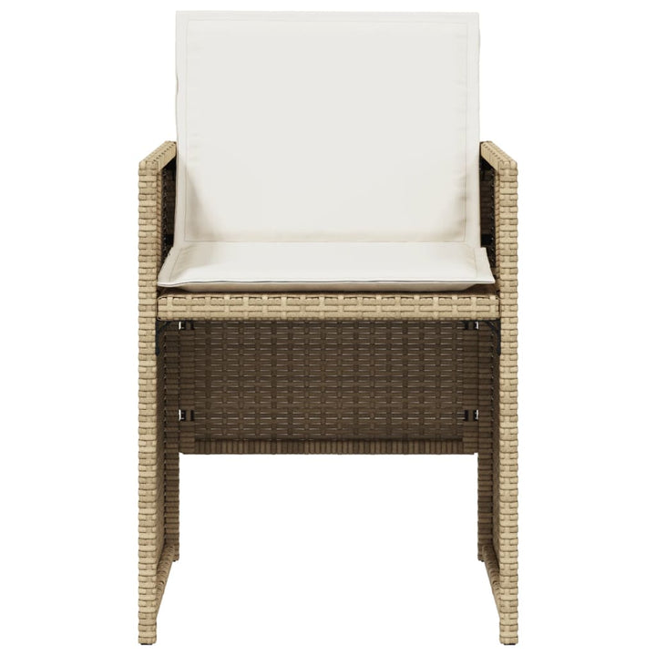 Gartenstühle mit Kissen 4 Stk. Beige Poly Rattan