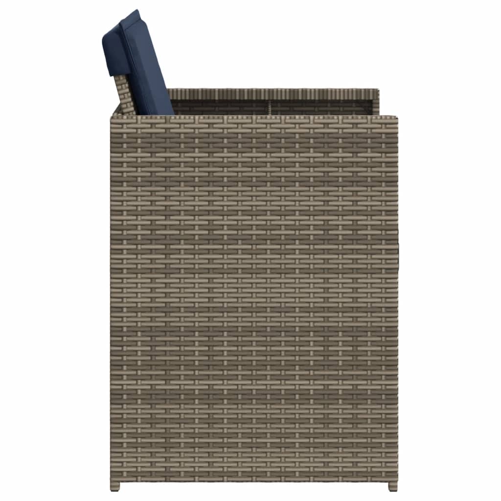 Gartenstühle mit Kissen 4 Stk. Grau Poly Rattan